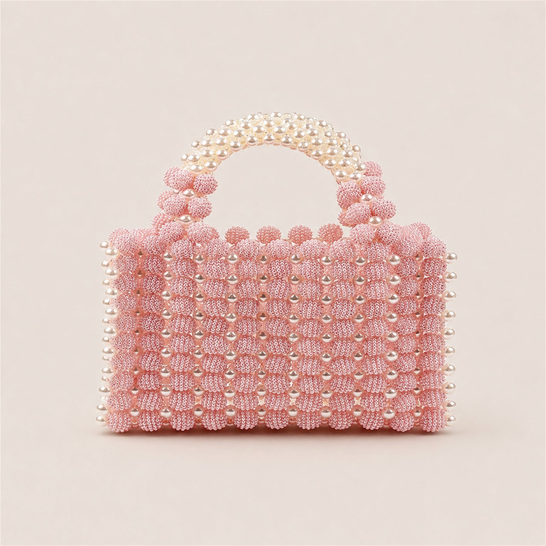 Marelune Floral Beaded Top Handle Bag in Pink - AI-assisted product preview