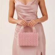 Marelune Floral Beaded Top Handle Bag in Pink - AI-assisted product preview