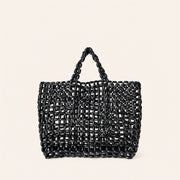 Marelune Mira Open-Weave Wooden Bead Tote in Black - main view 1