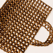 Marelune Mira Open-Weave Wooden Bead Tote in Brown - detail view 2
